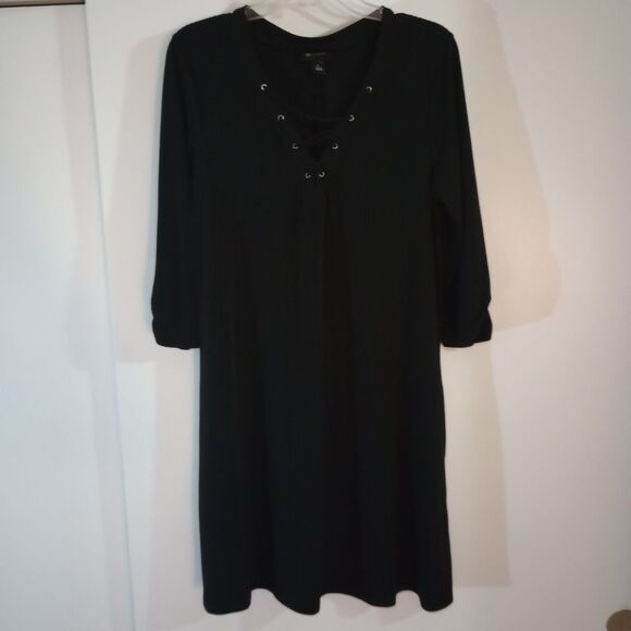 🆕👗 AB Studios Criss Cross Black Dress - Picture 1 of 4
